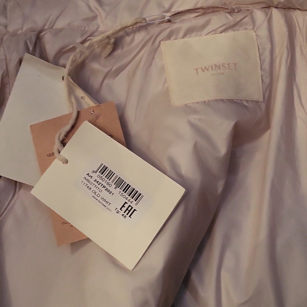 Twin Set Nwt Cream Lightweight Puffer - Picture 4 of 8